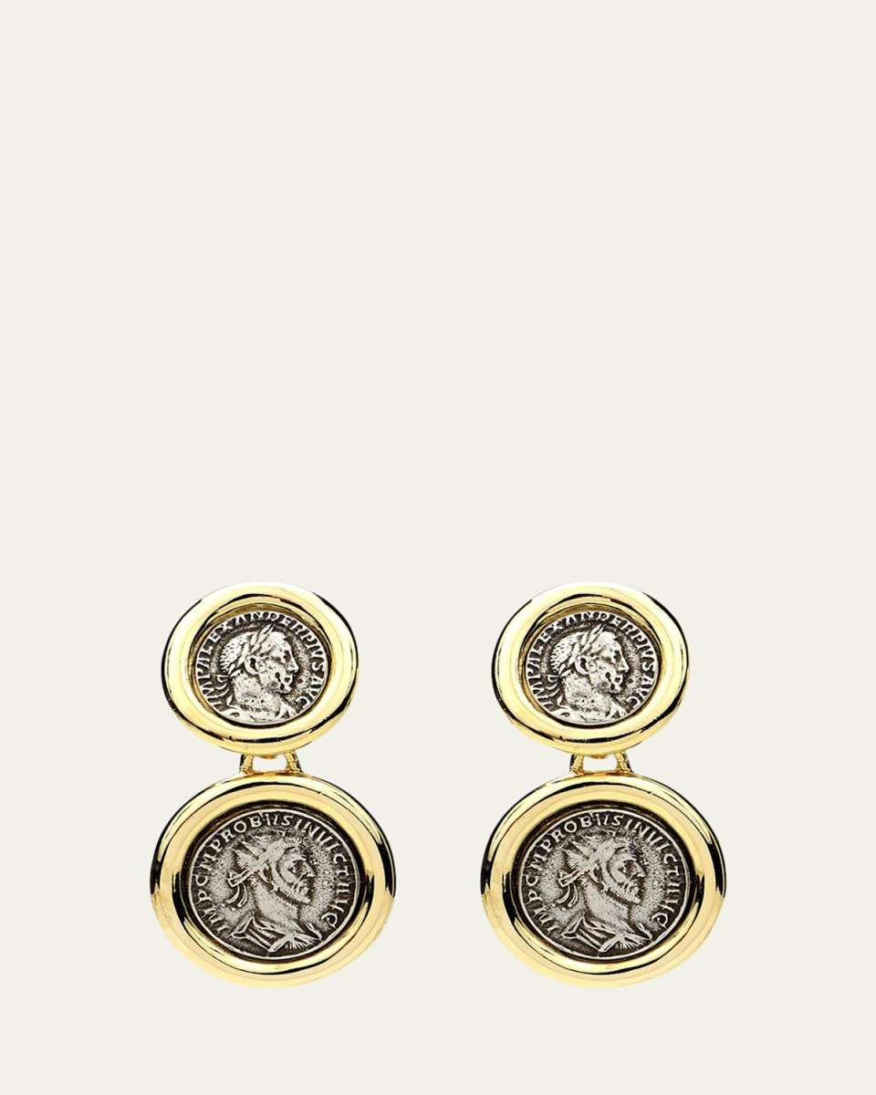 Roman 2-Coin Clip Earrings